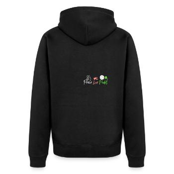 Peace Love Padel - Unisex Premium Organic Zip Hoodie - black - Back - Nico (187cm)