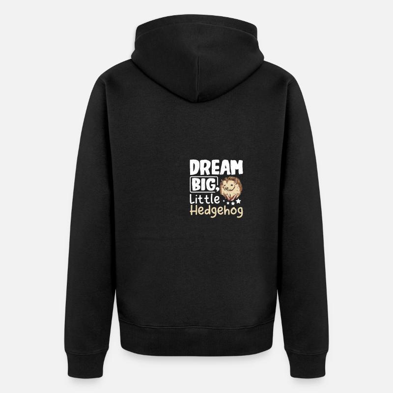 Rêver grand petit hérisson - Veste à capuche bio Premium Unisexe - noir