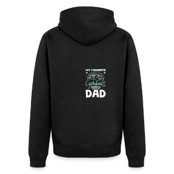 My favorite Cymbals player calls me dad - Unisex Premium Organic Zip Hoodie - black - Back - Nico (187cm)