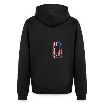 Drapeau américain des États-Unis 4 de juillet ramoneur - Veste à capuche bio Premium Unisexe - noir - Dos - Nico (187cm)