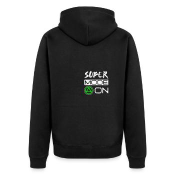 Sobriety Sober mode on - Unisex Premium Organic Zip Hoodie - black - Back - Nico (187cm)