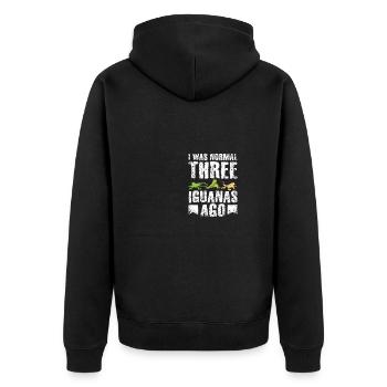 I was normal three iguanas ago - Unisex Premium Organic Zip Hoodie - black - Back - Nico (187cm)