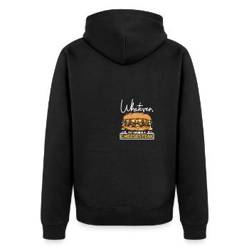 Whatever I'm having a cheesesteak - Unisex Premium Bio Zip Hoodie - Schwarz - Hinten - Nico (187cm)