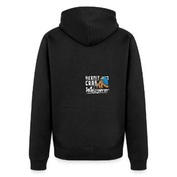 hermit crab whisperer - Unisex Premium Bio Zip Hoodie - Schwarz - Hinten - Nico (187cm)