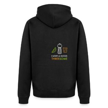 Tequila Threesome Funny Alcohol Party Dire - Veste à capuche bio Premium Unisexe - noir - Dos - Nico (187cm)