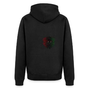 Libyen - Unisex Premium Bio Zip Hoodie - Schwarz - Hinten - Nico (187cm)