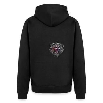 South Korea - Unisex Premium Organic Zip Hoodie - black - Back - Nico (187cm)