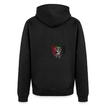Sudan - Unisex Premium Bio Zip Hoodie - Schwarz - Hinten - Nico (187cm)