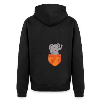 Funny Elephant Elephant Zoo Animal Fun Lover - Unisex Premium Organic Zip Hoodie - black - Back - Nico (187cm)
