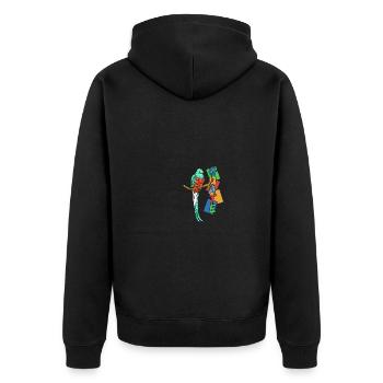Guatemala Guatemalan Flagge DNA I Geschenk - Unisex Premium Bio Zip Hoodie - Schwarz - Hinten - Nico (187cm)