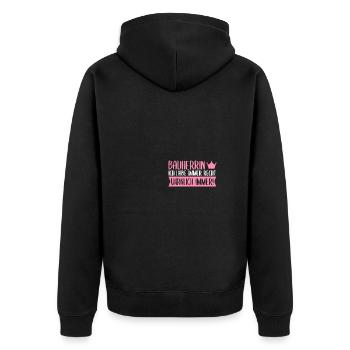 Richtfest Bauherrin hat immer recht - Unisex Premium Bio Zip Hoodie - Schwarz - Hinten - Nico (187cm)