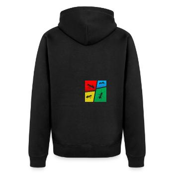 Ameisenhüter Ameisenzüchter Ameisen - Unisex Premium Bio Zip Hoodie - Schwarz - Hinten - Nico (187cm)