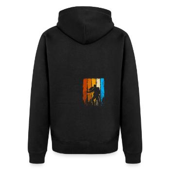 Nature, Hiking, Hiking, Mountains, Mountaineering - Unisex Premium Organic Zip Hoodie - black - Back - Nico (187cm)