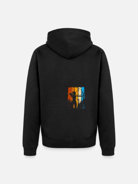 Bow and arrow Archery Archer - Unisex Premium Organic Zip Hoodie - black
