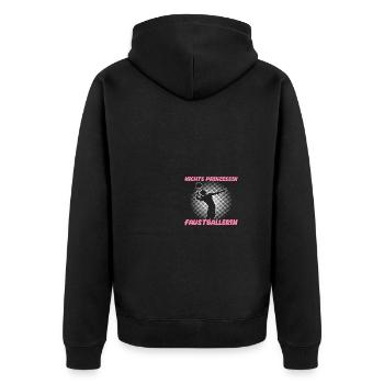 Nichts Prinzessin Faustballerin Faustball - Unisex Premium Bio Zip Hoodie - Schwarz - Hinten - Nico (187cm)