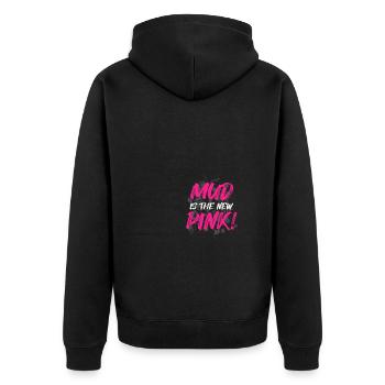 Mud is the new pink! Mud Run Muddy Race - Unisex Premium Organic Zip Hoodie - black - Back - Nico (187cm)