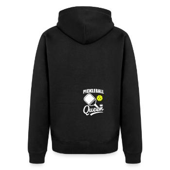 Pickleball Queen Funny Pickleball Player - Unisex Premium Organic Zip Hoodie - black - Back - Nico (187cm)