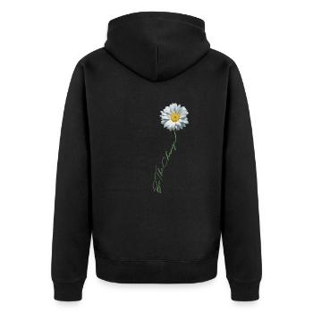 Be The Change Respekt Toleranz & Menschlichkeit - Unisex Premium Bio Zip Hoodie - Schwarz - Hinten - Nico (187cm)