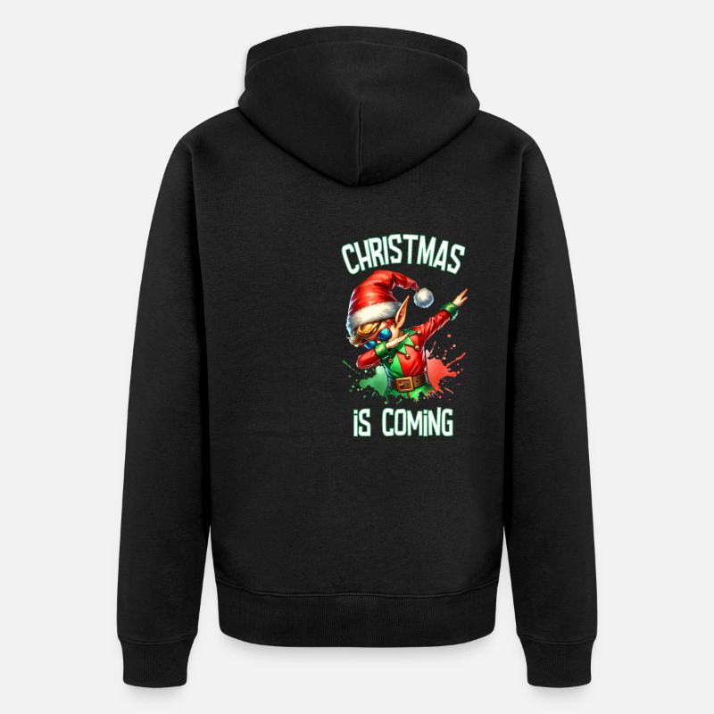 Noël approche Joyeux Noël Elfe - Veste à capuche bio Premium Unisexe - noir