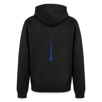 Klarinette - Unisex Premium Bio Zip Hoodie - Schwarz - Hinten - Nico (187cm)