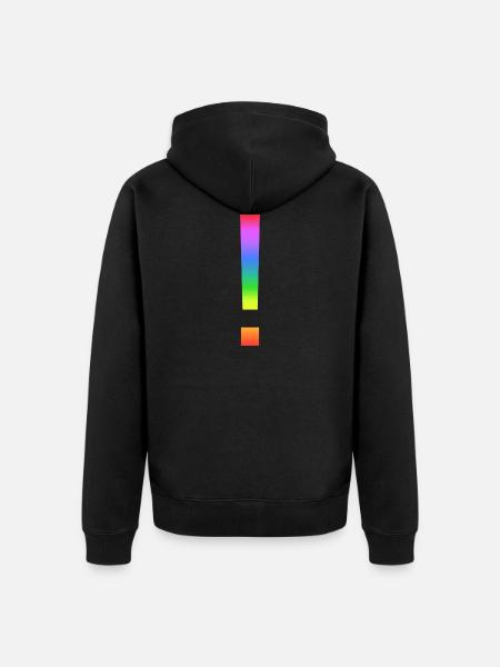 Rainbow exclamation mark - Unisex Premium Organic Zip Hoodie - black