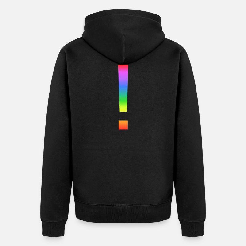 Point d'exclamation arc-en-ciel - Veste à capuche bio Premium Unisexe - noir