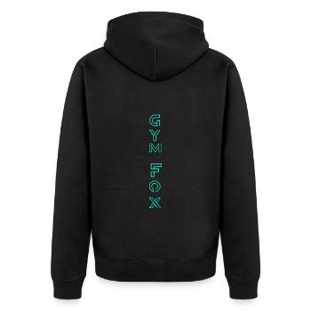 GYM FOX - Motivating Gym and Fitness Designs - Unisex Premium Organic Zip Hoodie - black - Back - Nico (187cm)