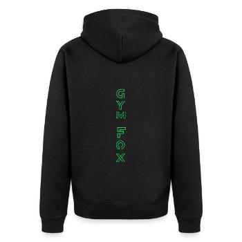 GYM FOX - Motivating Gym and Fitness Designs - Unisex Premium Organic Zip Hoodie - black - Back - Nico (187cm)