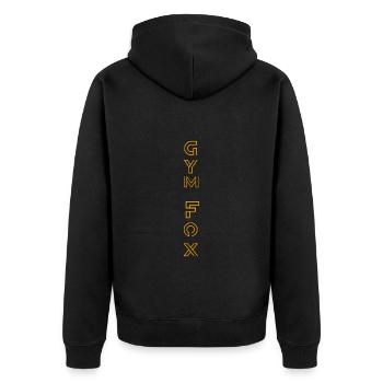GYM FOX - Motivating Gym and Fitness Designs - Unisex Premium Organic Zip Hoodie - black - Back - Nico (187cm)