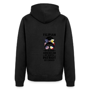 Philippinisch Filipino Philippinisches Geschenk - Unisex Premium Bio Zip Hoodie - Schwarz - Hinten - Nico (187cm)