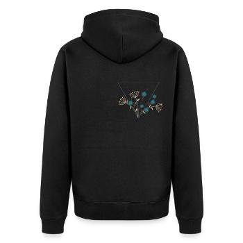 Bouquet - Unisex Premium Organic Zip Hoodie - black - Back - Nico (187cm)