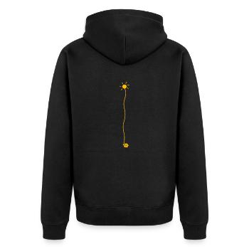 Sun in the heart - Unisex Premium Organic Zip Hoodie - black - Back - Nico (187cm)