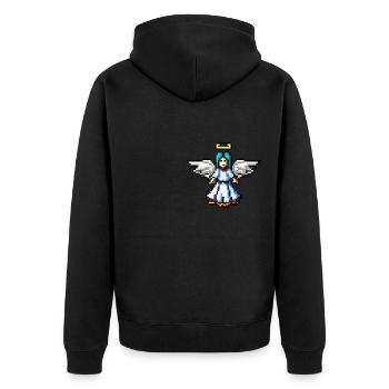 Ange de Noël en Pixel Art - Veste à capuche bio Premium Unisexe - noir - Dos - Nico (187cm)