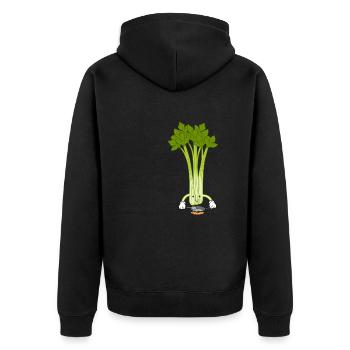 Celery Chef Cooking Cute Celery Vegetables - Unisex Premium Organic Zip Hoodie - black - Back - Nico (187cm)