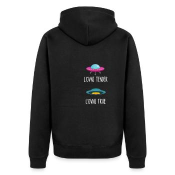 l'ovni tender l'ovni true - Veste à capuche bio Premium Unisexe - noir - Dos - Nico (187cm)