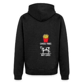 Pommes Frites Pommes Liebhaber Fast Food Pommes Ge - Unisex Premium Bio Zip Hoodie - Schwarz - Hinten - Nico (187cm)
