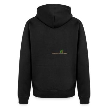 Tomato Plant Heartbeat, Funny Tomato Gardening - Unisex Premium Bio Zip Hoodie - Schwarz - Hinten - Nico (187cm)