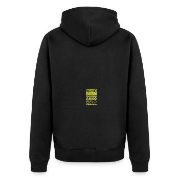 Jahr 2019 - Unisex Premium Bio Zip Hoodie - Schwarz - Hinten - Nico (187cm)