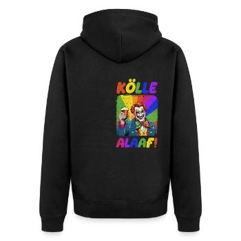 Karneval Kölle Alaaf Eskaliert Singen Tanzen Köln - Unisex Premium Bio Zip Hoodie - Schwarz - Hinten - Nico (187cm)