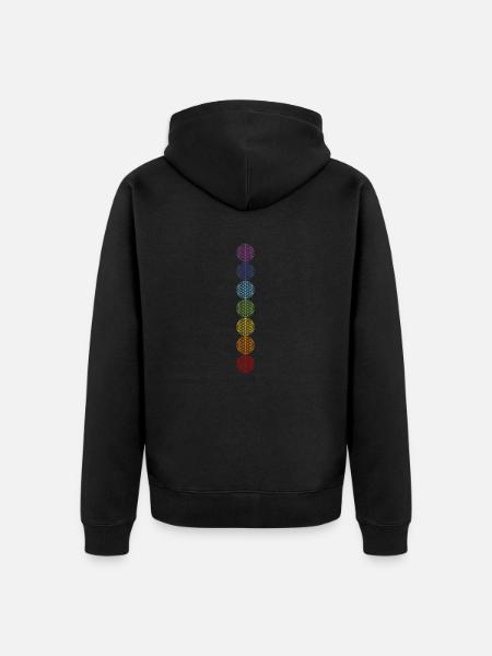 Blume des Lebens | flower of life | Chakren 1 - Unisex Premium Bio Zip Hoodie - Schwarz