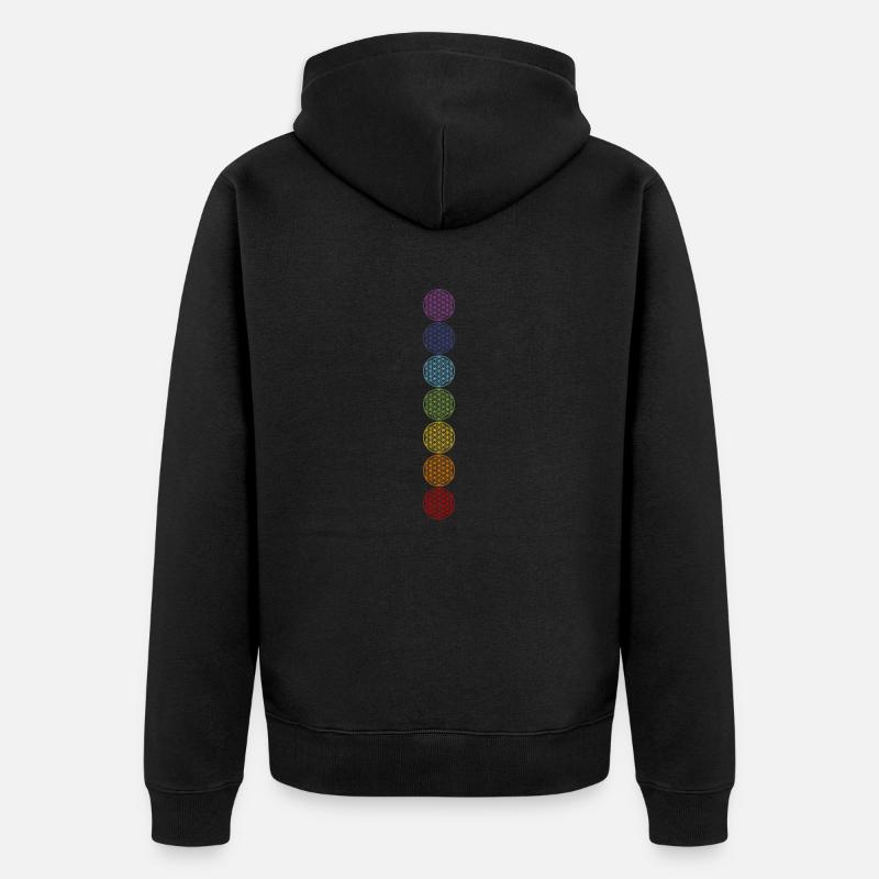 Fleur de vie | Fleur de vie | chakras 1 - Veste à capuche bio Premium Unisexe - noir