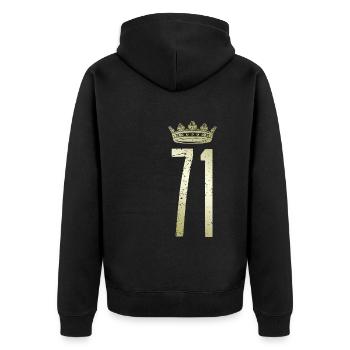 71 Nombre Couronne - Veste à capuche bio Premium Unisexe - noir - Dos - Nico (187cm)