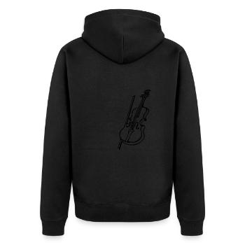 Antike Geige mit Geigenbogen - Unisex Premium Bio Zip Hoodie - Schwarz - Hinten - Nico (187cm)