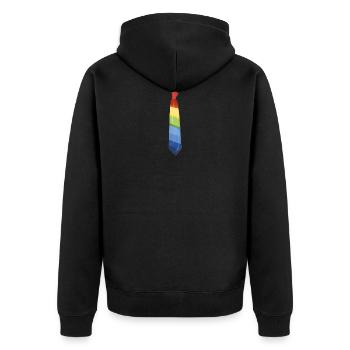 Cravate arc-en-ciel LGBT - Veste à capuche bio Premium Unisexe - noir - Dos - Nico (187cm)