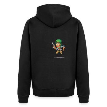 Kiss Me I'm Irish Funny Redneck St. Patrick's Day - Unisex Premium Bio Zip Hoodie - Schwarz - Hinten - Nico (187cm)