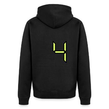 4 YEARS,4TH BIRTHDAY,4 YEARS ANNIVERSARY - Unisex Premium Organic Zip Hoodie - black - Back - Nico (187cm)