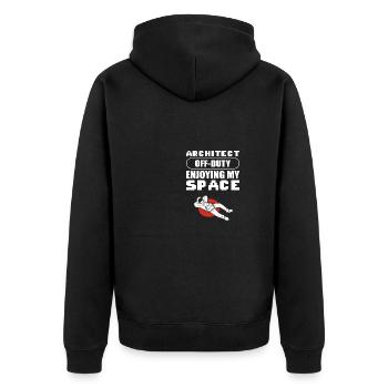 Architekt Off-Duty Handelsarchitekt Geschenk - Unisex Premium Bio Zip Hoodie - Schwarz - Hinten - Nico (187cm)