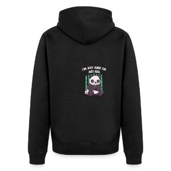 I'm not rude I'm real sarcastic - Unisex Premium Organic Zip Hoodie - black - Back - Nico (187cm)