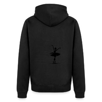 Tänzerin mit Eleganz und klassischer Tanzpose - Unisex Premium Bio Zip Hoodie - Schwarz - Hinten - Nico (187cm)