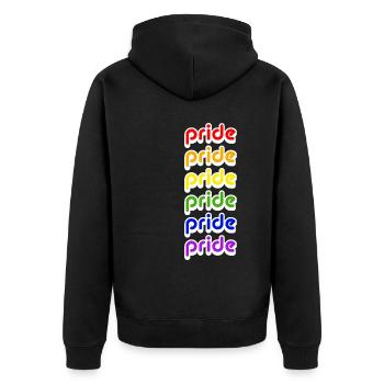 Fierté - Mois de la fierté - LGBTQ - Gay - Veste à capuche bio Premium Unisexe - noir - Dos - Nico (187cm)